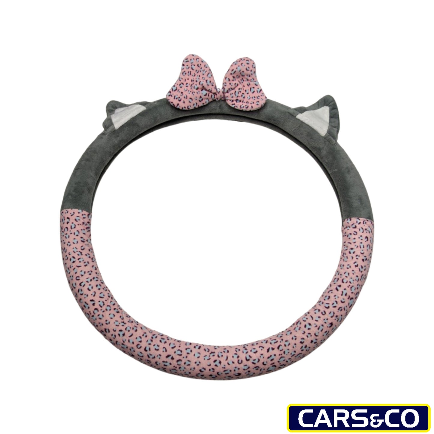 Cute Cat Ear Steering Wheel Cover Short Plush