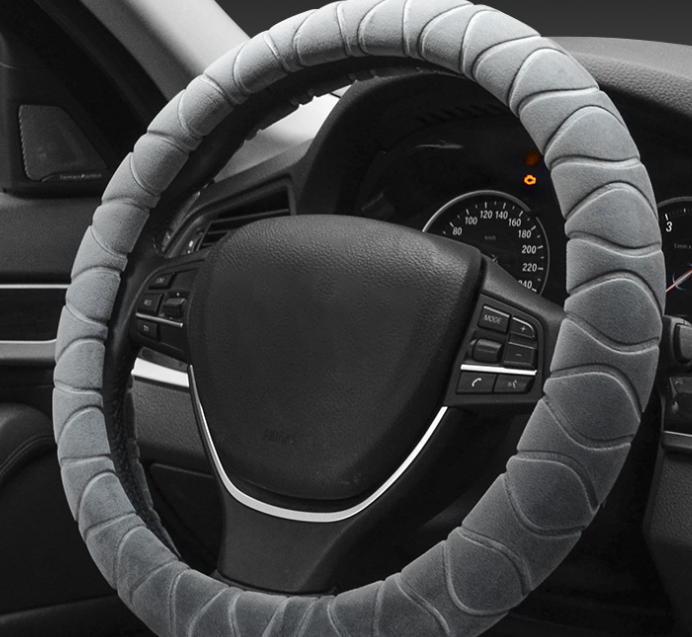 Car plush steering wheel cover